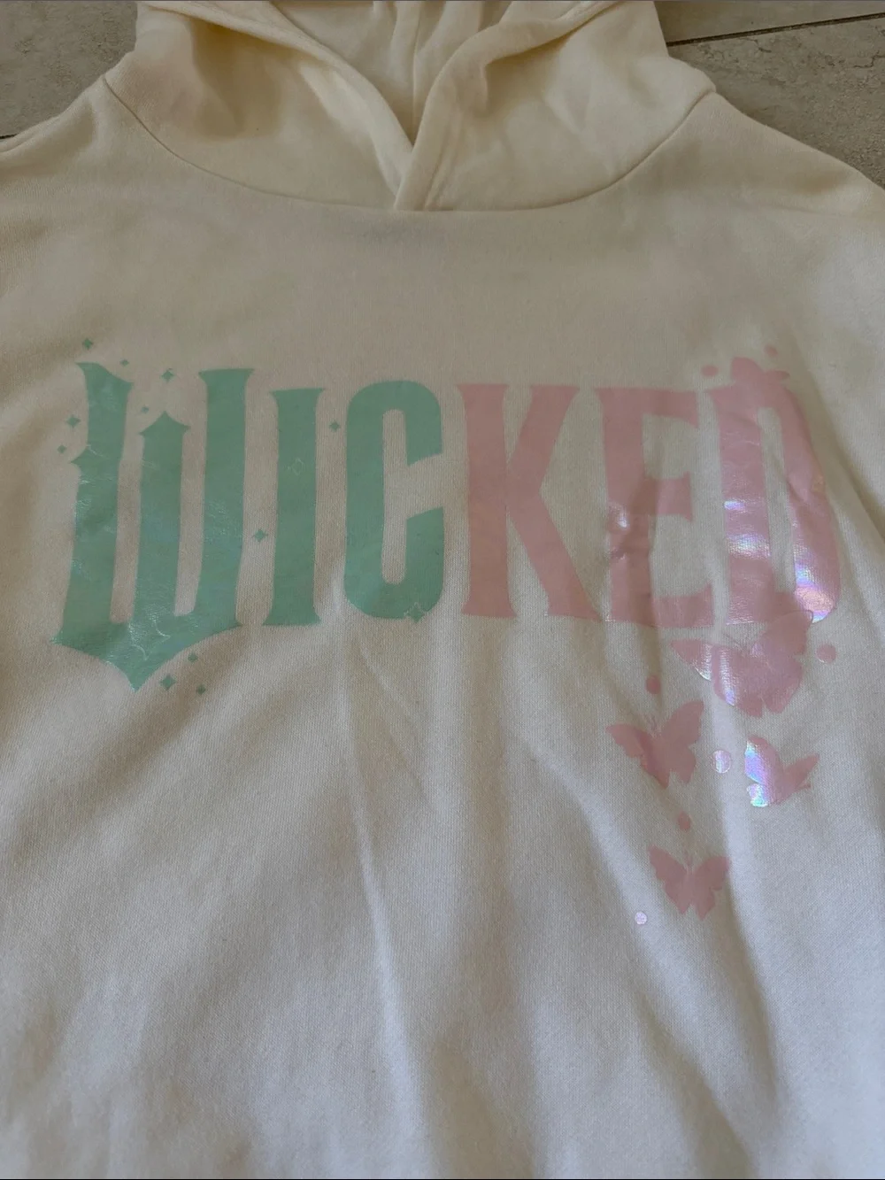Wicked by Paul Tazewell Kids Cream Hoodie girls size 14